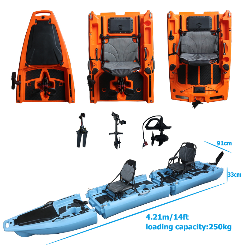 Fishing Boat Seat - Caiaque de Pedal Desmontável para 2